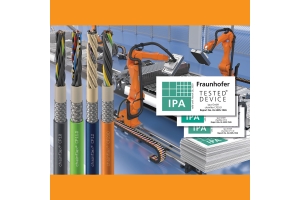 More safety in battery production: igus has successfully had 238 halogen-free chainflex TPE cables certified by the Fraunhofer IPA in accordance with dry cleanroom Classes 4 and 5. 