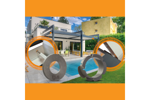 Lubrication-free, UV-resistant, corrosion-free and frost-resistant: Sunilux uses iglidur G plain bearings and thrust washers, as well as iglidur M250 double flange bearings, in its electric pergolas.