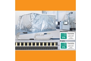 Safety in battery production due to long-term tests: new dry-cleanroom certificates for igus e-chains  E6, e-skin flat, e-skin soft and easy chain E14 prove their suitability for dry cleanrooms in the Fraunhofer IPA's long-term test